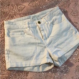 White jean shorts